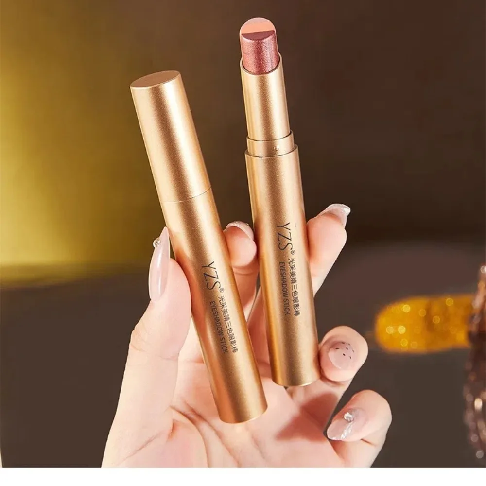 ใหม่ Tri-สีอายแชโดว์ Matte FINISH Long Lasting Highlighter ปากกาอายแชโดว์กันน้ําปากกา Quick แต่งหน้า