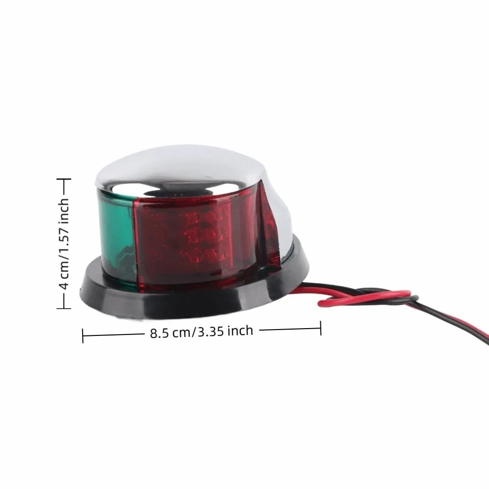 أضواء LED أضواء حمراء خضراء قارب الملاحة ضوء 12 فولت 8 واط مصباح إشارة الإبحار قطرة شكل قارب الجبهة ضوء عائم #6