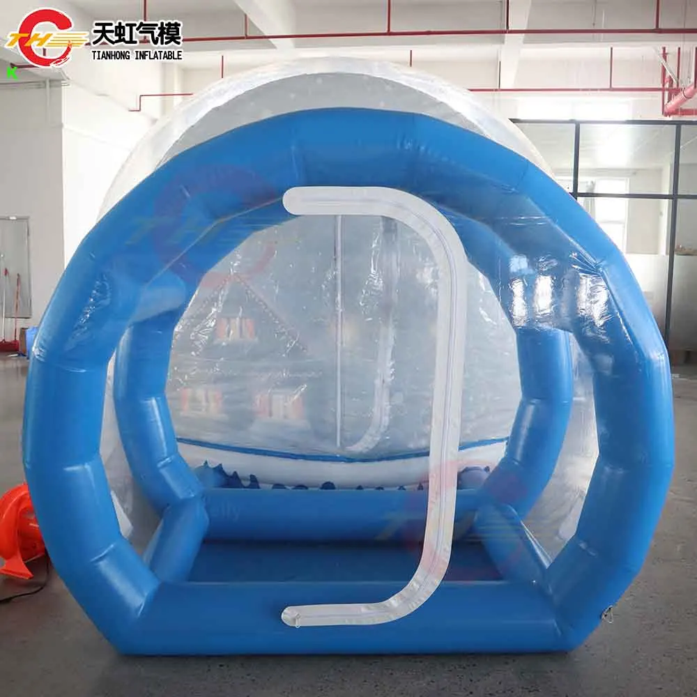 Fast Shipping 3m Dia Bubble Christmas Inflatable Snow Globe with Tunnel Backyard Xmas Party Rental Inflatable Bubble House