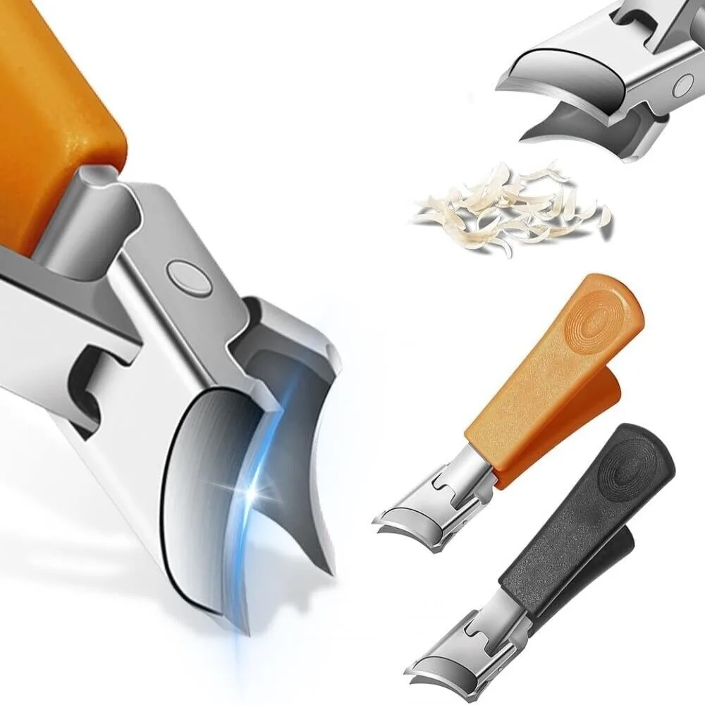 Tagliaunghie inclinato antispruzzo con ampia apertura della mascella Lama obliqua Tagliaunghie curvo durevole Strumenti per manicure in acciaio inossidabile