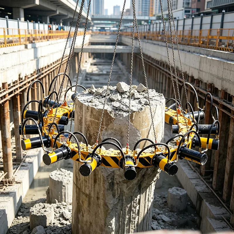Foundation Engineering Excavator Hydraulic Pile Breaker Concrete Pile Head Cropping Tool for Construction