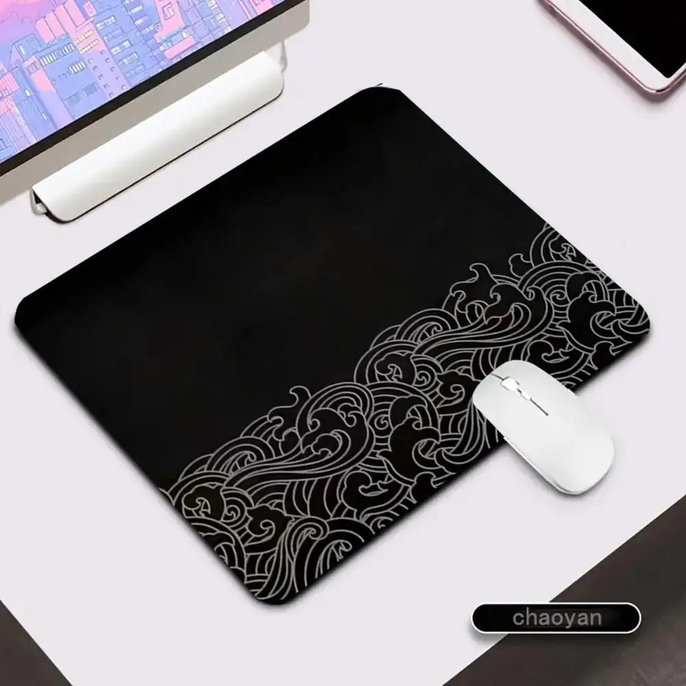 

Черный жидкий коврик для мыши, игровой коврик для мыши XS, маленький коврик для мыши для ПК, геймера, украшение для рабочего стола, офисный коврик для мыши, коврик для настольного коврика