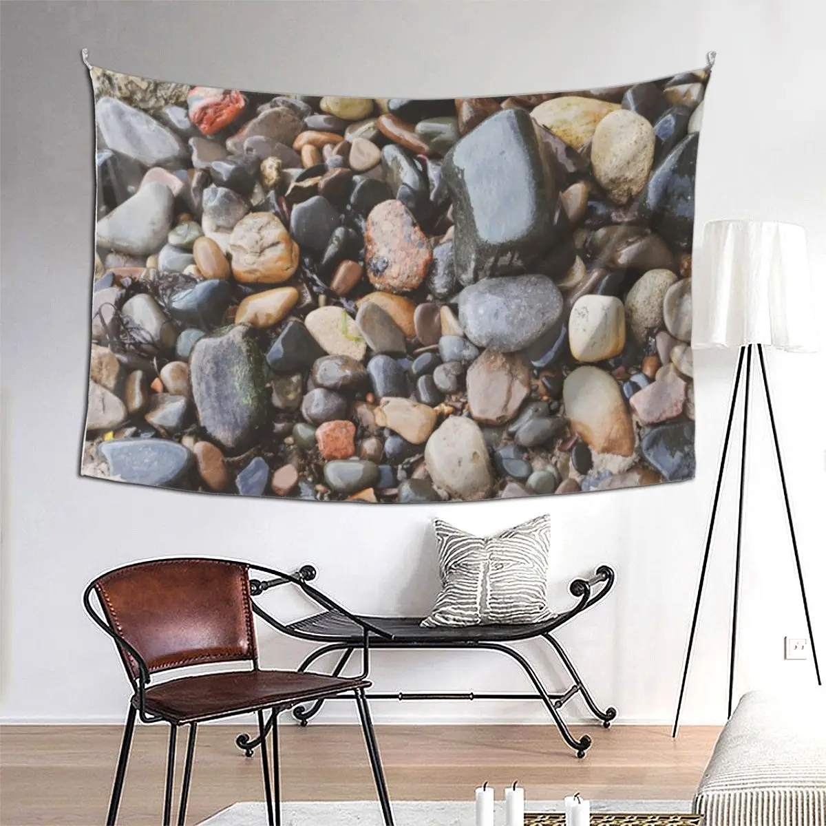 

Beach Pebbles Tapestry Art Wall Hanging Aesthetic Home Decor Tapestries for Living Room Bedroom Dorm Room