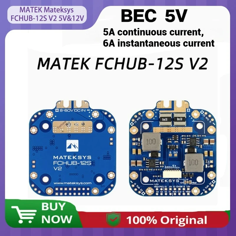 

MATEK Mateksys FCHUB-12S V2 5 В и 12 В 440 А Распределительная плата 3 ~ 12S LiPo используется для радиоуправляемого беспилотного летательного аппарата FPV пересекающего самолета