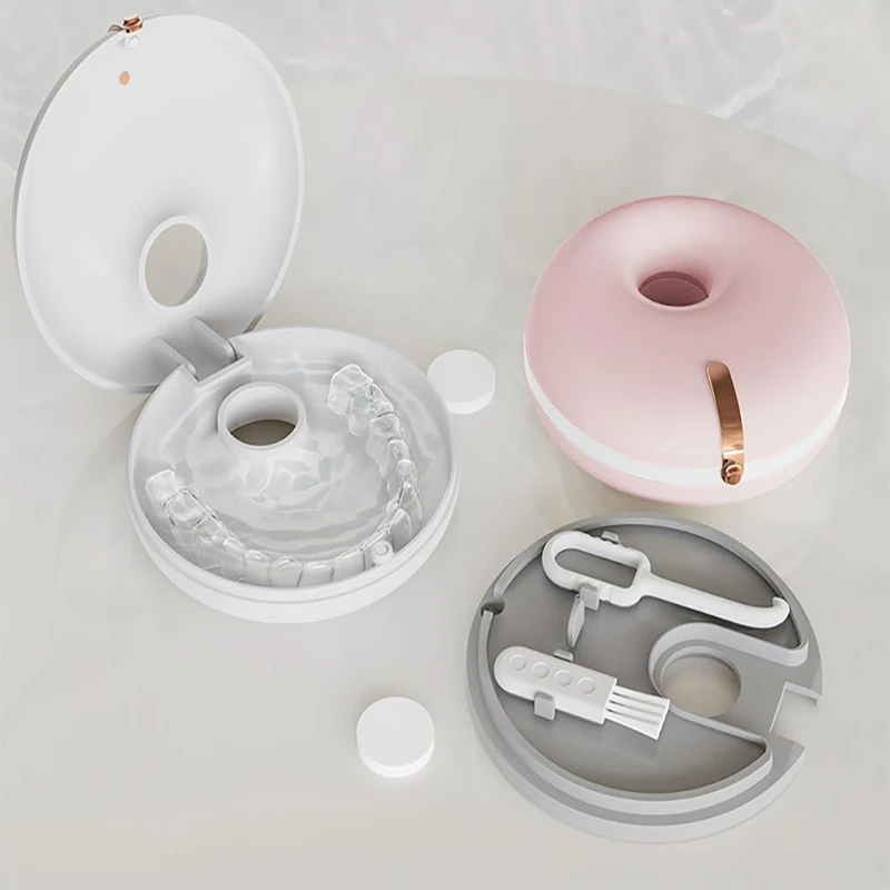 

Simple And Stylish Donut Braces Box Braces Storage Box Double-layer Partition large Capacity Healthy And Hygienic