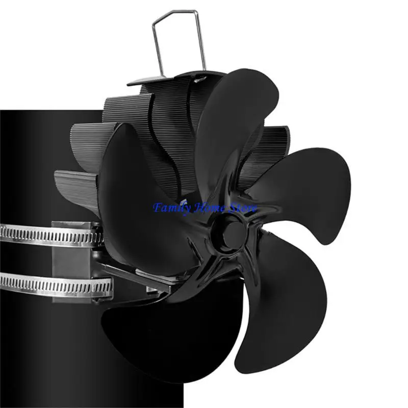 

P0UF Efficient Heat Powered Stove Fan Burning Accessory for