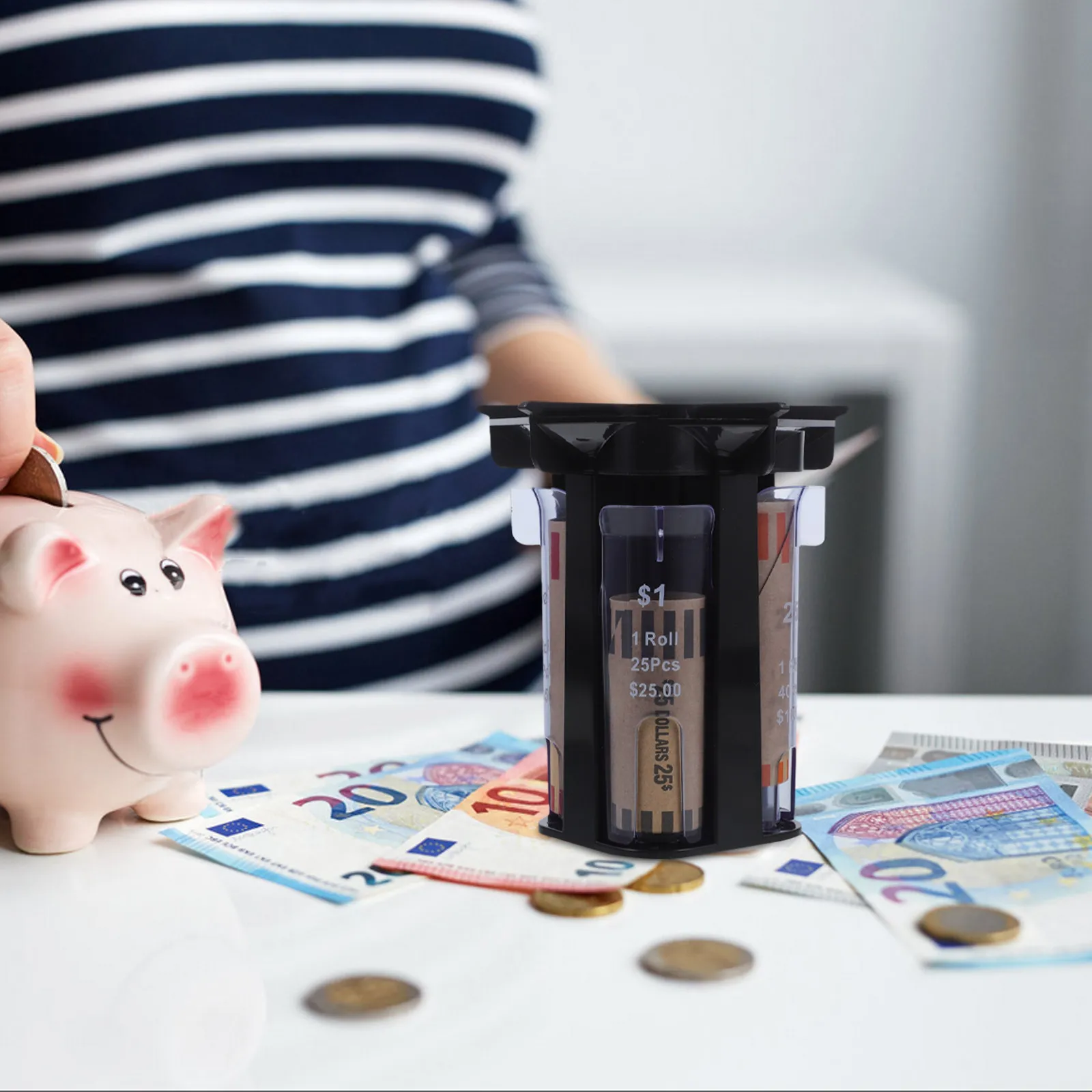 

Универсальный органайзер для монет: контейнер для хранения, эффективной сортировки, подсчета и управления. Изящный компактный дизайн. Сортировщик монет.