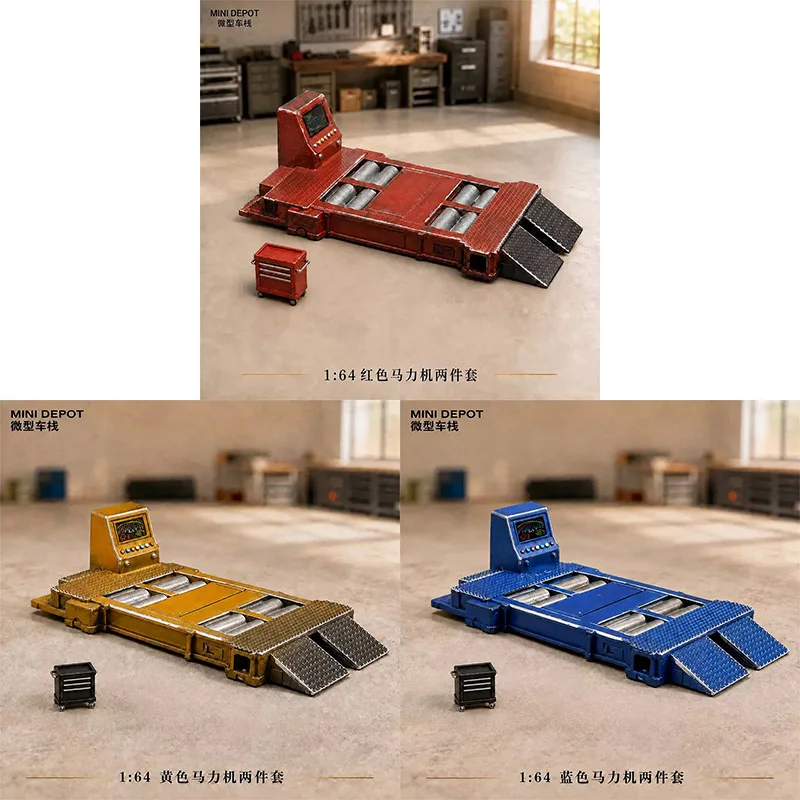 1: 64 Scene Model Decoration Magenta/yellow/blue Drum Horsepower Machine Test Bench Set Modification Display Model