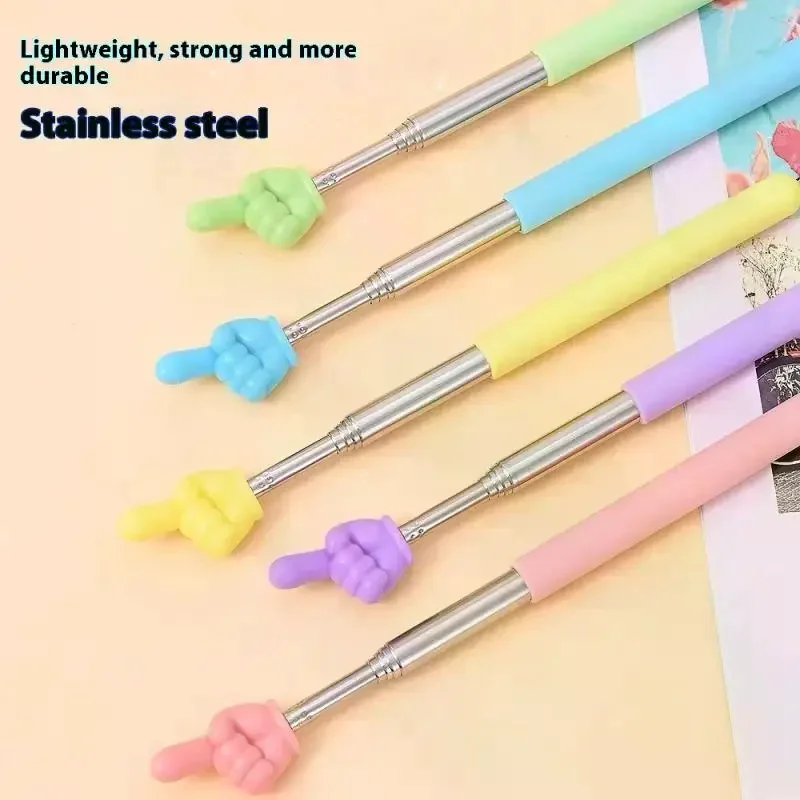 Durable Stainless Steel Teaching Pointer Telescopic Rod Finger Design Teaching Stick Classroom Finger Teachers