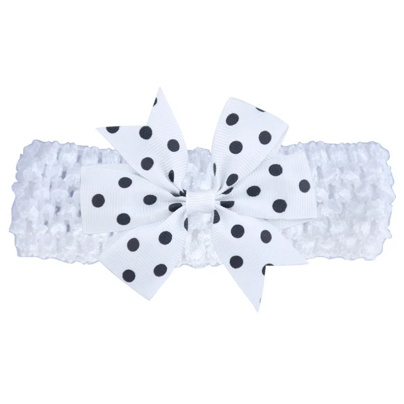 Baby Girl Headband Infant Hair Accessories Band Bows Headwear Dot Newborn Children Gift Toddlers Ribbon Newborn Cloth Bowknot