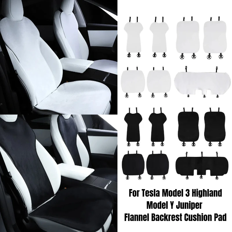 

Новый чехол на сиденье для Tesla Model 3 Highland Model Y Juniper, автомобильные аксессуары, фланелевые противогрязные накладки на спинку, белый, черный