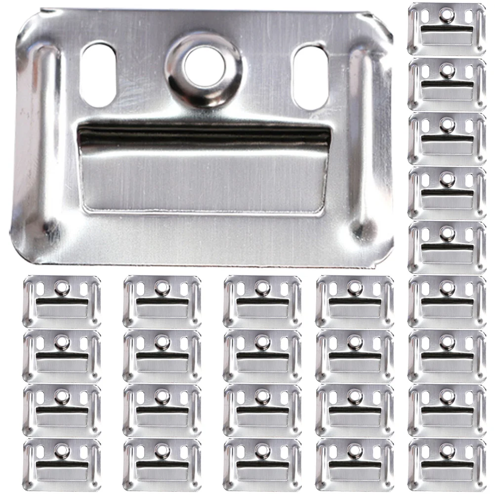 100 Pcs Wall Buckle Furniture Clamp for Integrated Panel Black Mirror Whiteboard Stainless Steel Hook