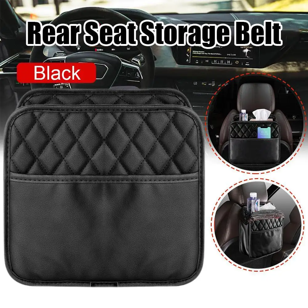 

All In One Car Storage Bag Tissue Holder Multifunctional Holder Leather Back/Door/Center Organizer Seat Pocket Cup PU Conso T1U8