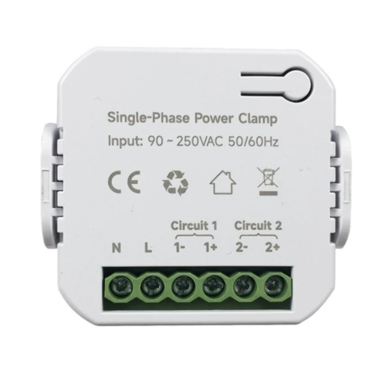 1Set Tuya Smart Zigbee Energy Meter 80A With Current Transformer Clamp Kwh Power Monitor Plastic Electricity Statistics  White