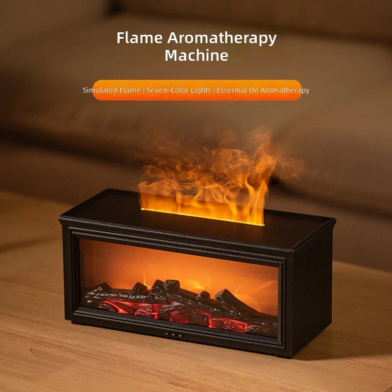 Fireplace-Style Aromatherapy Diffuser Automatic Spray Humidifier Essential Oil Vintage Diffuser Fragrance Diffuser
