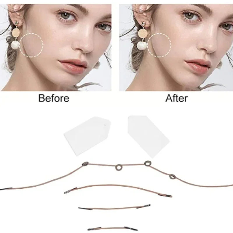 40Pcs/Set Instant Invisible Face Stickers Neck Eye Double Chin Lift V-Shape Refill Tapes Thin Makeup Facelifting Patch Adhesives