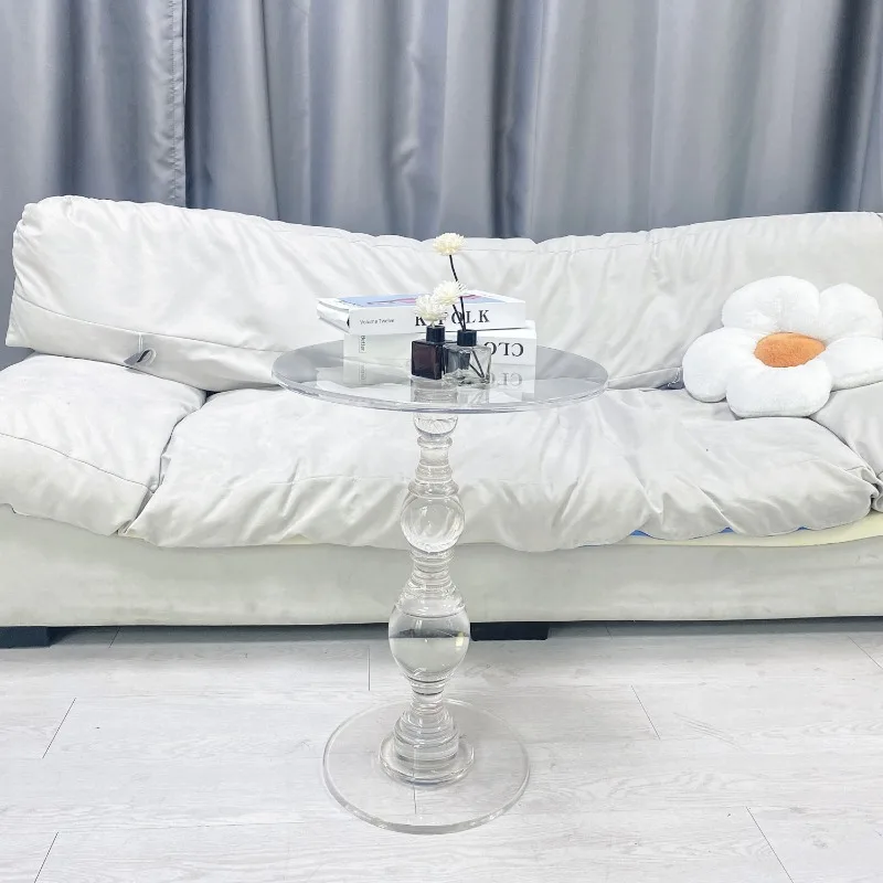 Acrylic Coffee Tables Luxury Living Room Decor Transparent Tea Table Nordic Bedroom Corner Tables Sofa Side Small Round Table