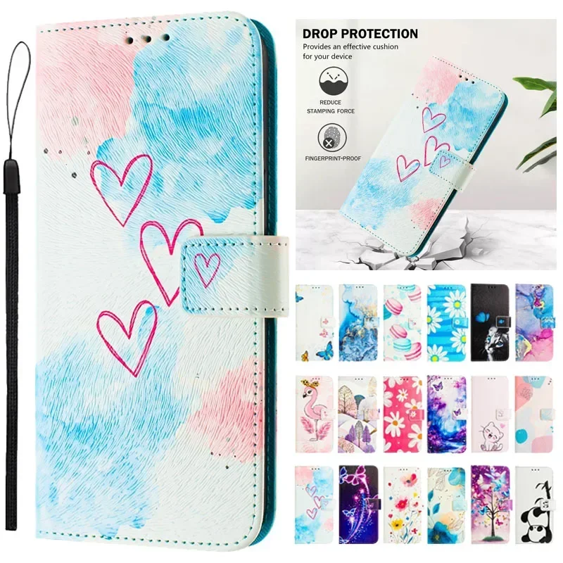 Para Huawei P Smart 2021 Funda de cuero pintado Funda tipo billetera para HUAWEI PSmart 2021 P smart 2019 PSmartZ Funda de teléfono con tapa Funda