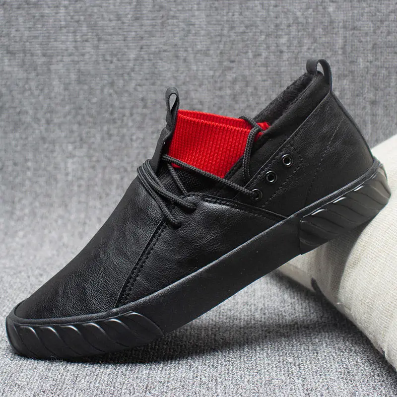 Men\'s Vulcanize Shoes Sports Breathable Leather Loafers Leisure Lightweight One Kick Flat Sneakers Male Thin Non-leather on Sale