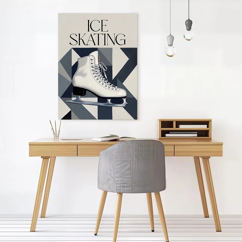 Ice Skating Printed Canvas Poster Custom Pictures Wall Art Canvas Painting for Bathroom Decor Living Room Decorative Paintings view 2