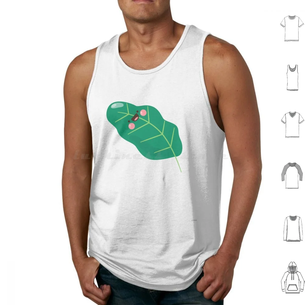 Smiling Spinach Sticker Tank Tops Vest Sleeveless Food Vegan Snacks Avocado Hipster Millennial Fruit Strawberry Berry Coconut