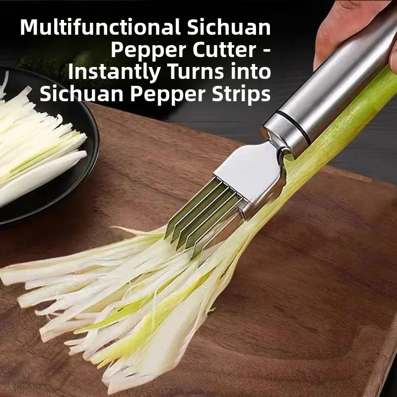 Stainless Steel Multifunctional Onion Cutter Tool Kitchen Small Device for Slicing Onion Flowers And Onion Strips Non-Rust