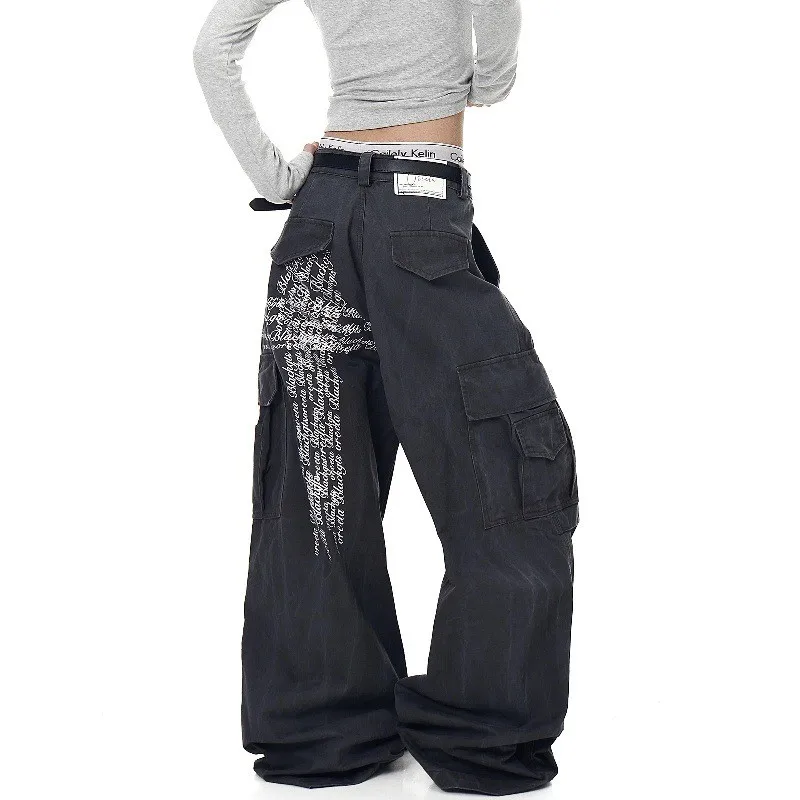 Мужские рабочие брюки в стиле ретро в американском стиле, свободные прямые джинсы с несколькими цветами, уличные брюки со средней талией
