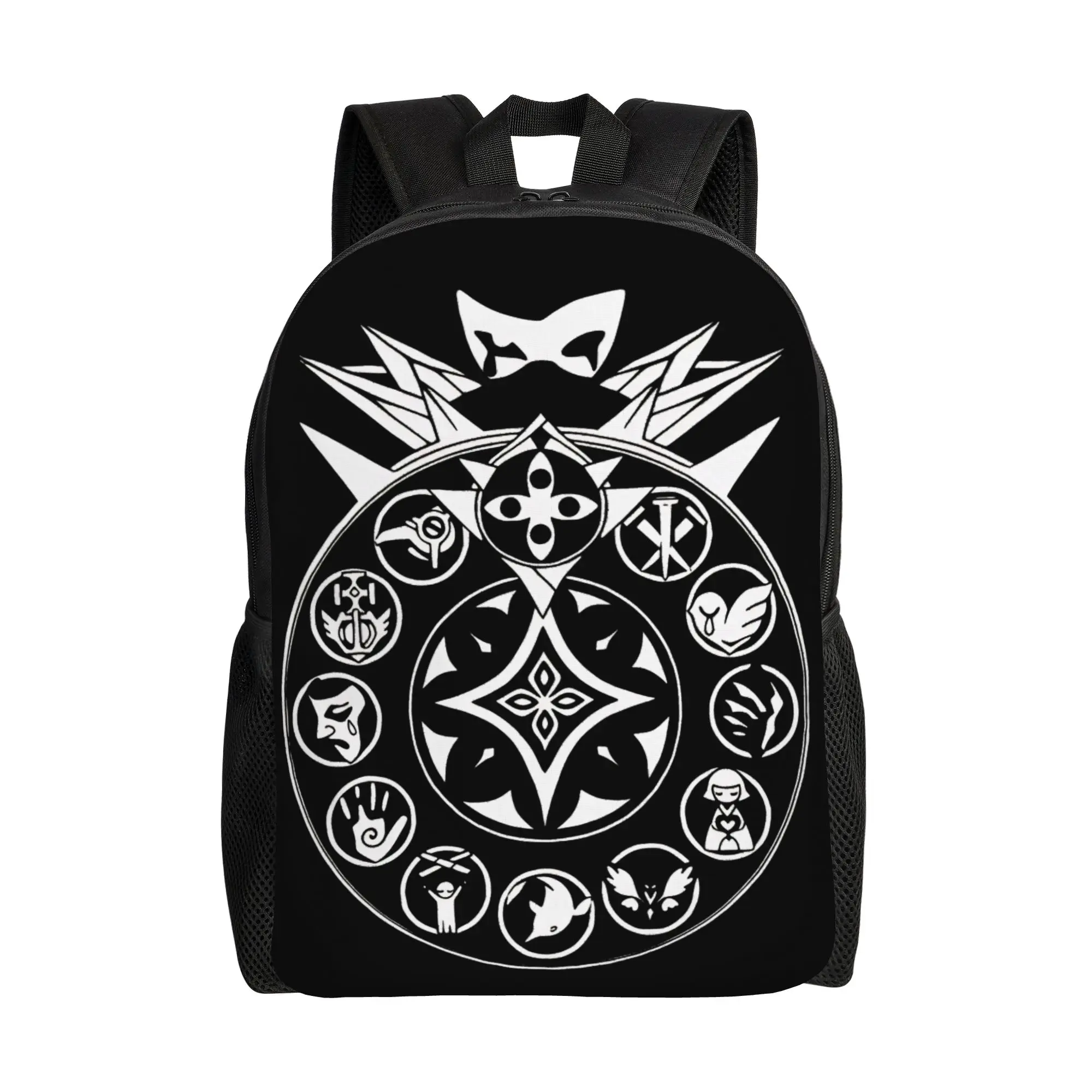 

Genshin Impact Fatui Harbingers- White Backpack Trekking Backpacks Male Custom Lightweight High School Bags Funny Rucksack