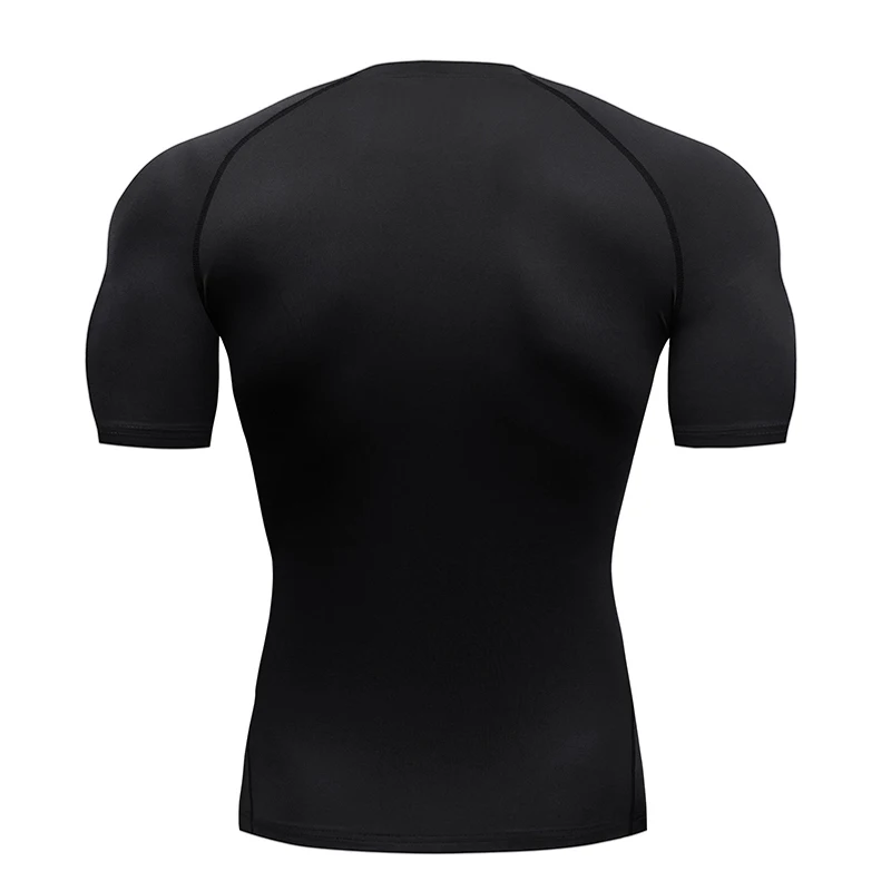 Camiseta deportiva de compresión de manga corta para hombre, camiseta de Fitness para correr, Top de secado rápido para gimnasio, entrenamiento,