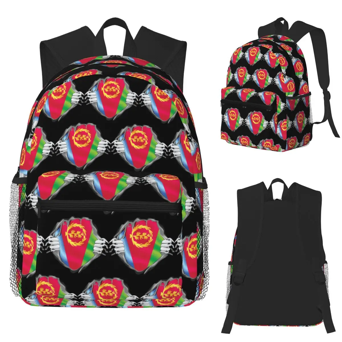 

Hands Ripped Eritrea Flag Eritrean Student Backpack School Bag Hiking Travel Daypack for Boys Girls Bookbag Shoulder Bags