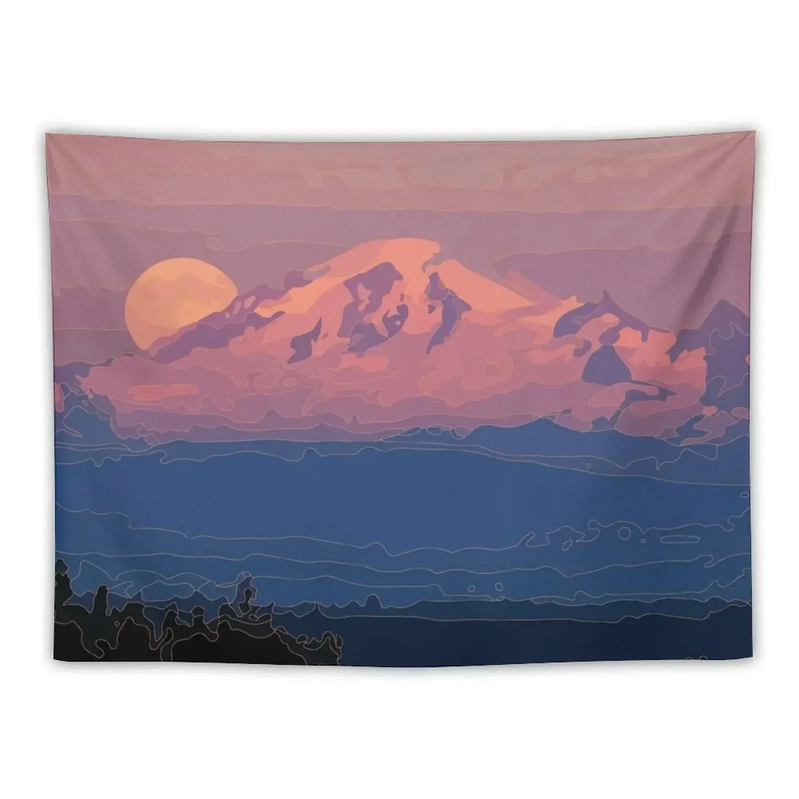 Mountains and Moon Tapestry Home Decoration Things To Decorate The Room Wall Hanging Tapestry