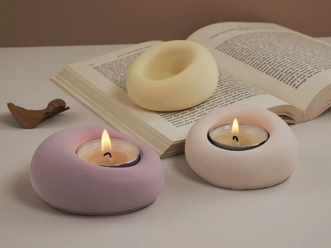 Irregular Candlestick Silicone Mold Round Bubble Candle Holder Molds Concrete Tealight Holder Mold Plaster Epoxy Resin Art Mould