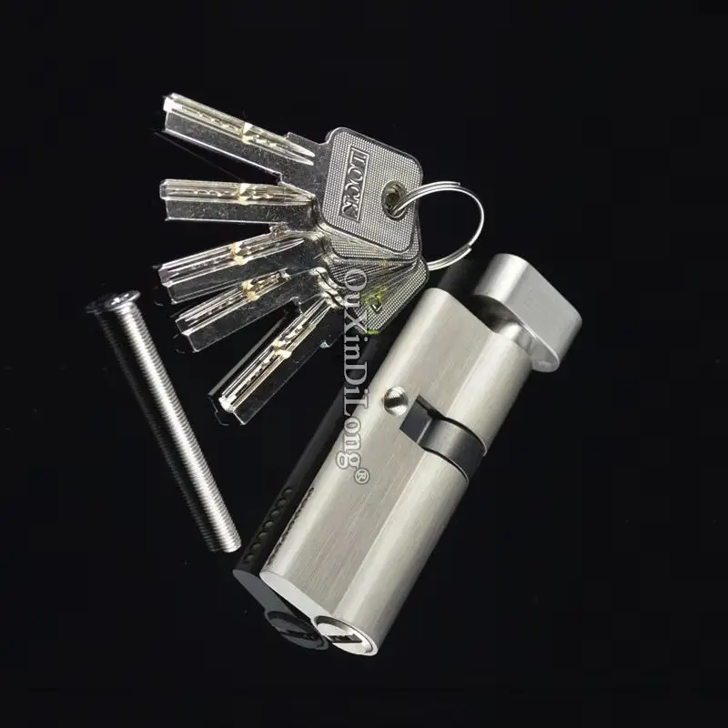 

Дешевый 1 шт., твердый латунный европейский врезной цилиндр дверного замка, большой тыква, частичный замок, сердечник замка, галловые запасные части + 5 ключей