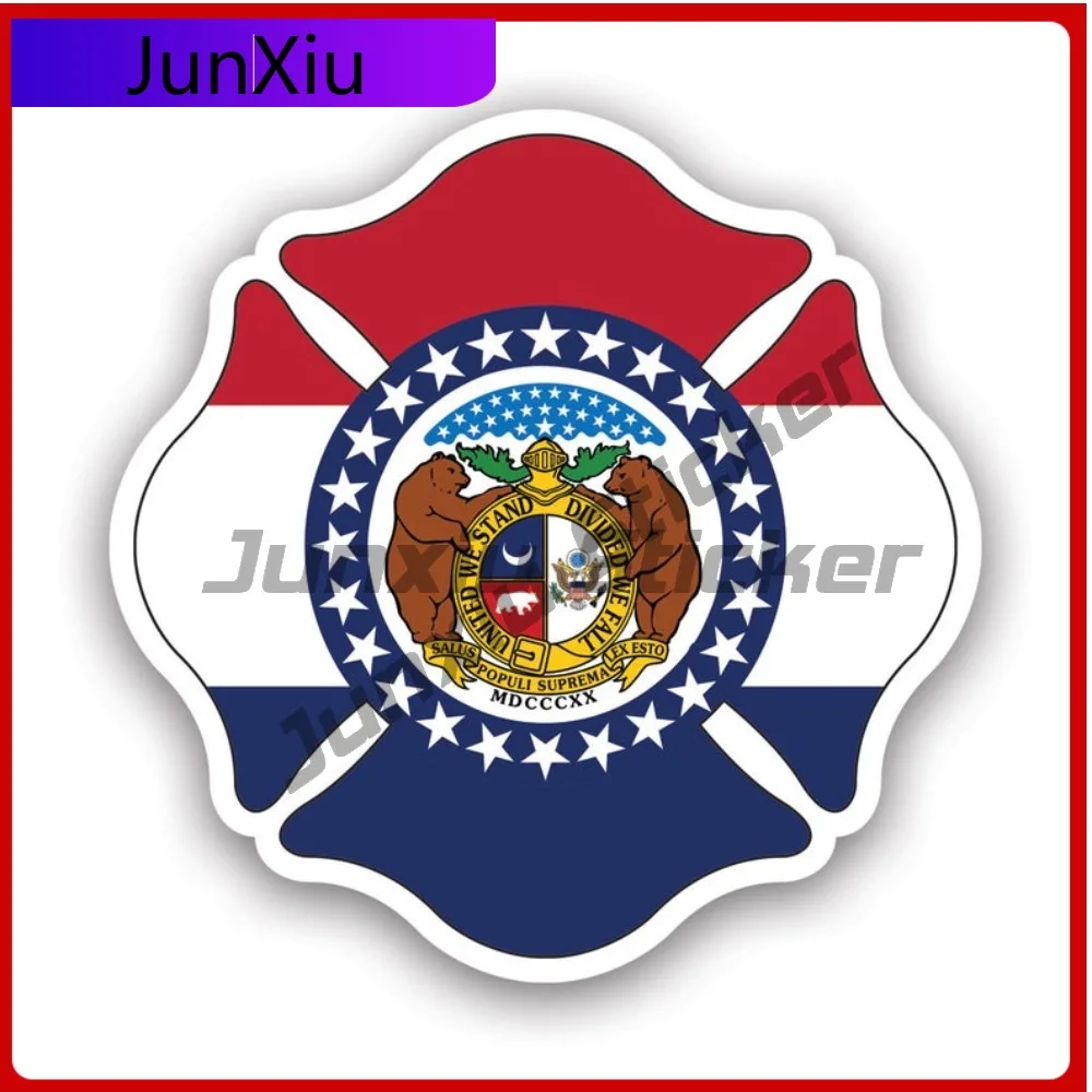 

Creative Street Missouri State Maltese Cross Shaped Sticker Decal American Made Uv Protected Fighter Dept First Responder
