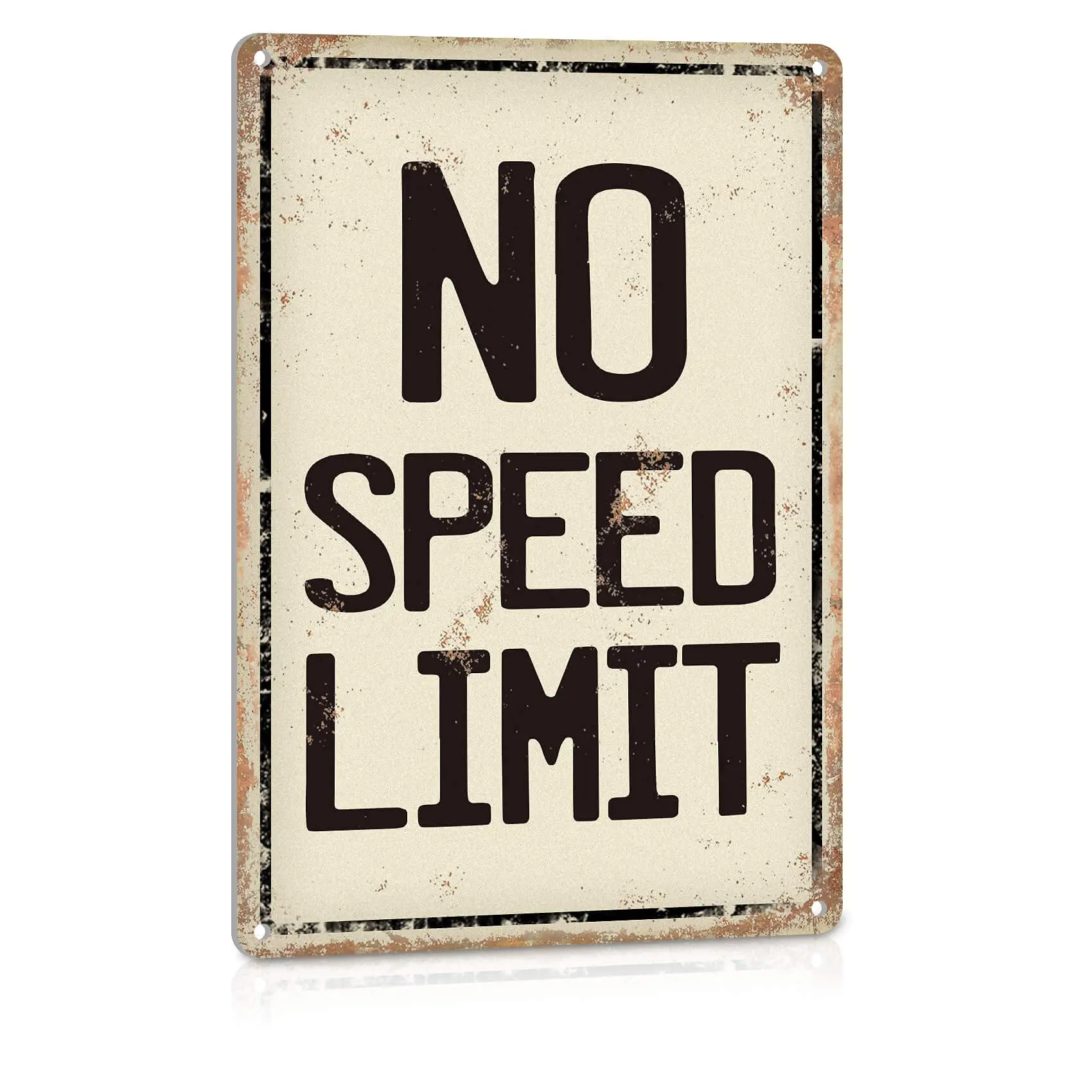 ALREAR No Speed Limit Signs Vintage Reproduction Funny Garage Man Cave Metal Sign Aluminum 8 x 12 inches