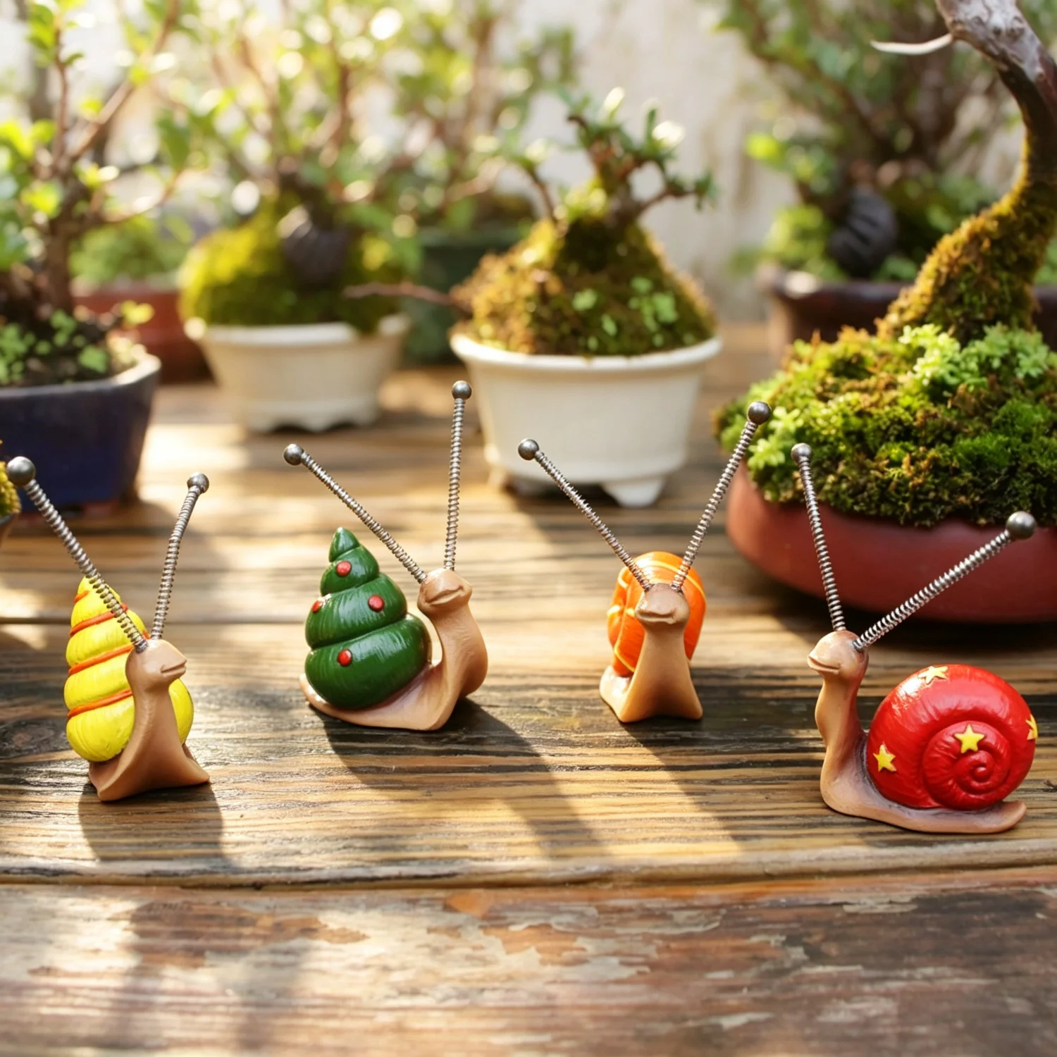 Plant Parents - Set Figurine Resin Siput Warna-warni Lucu,