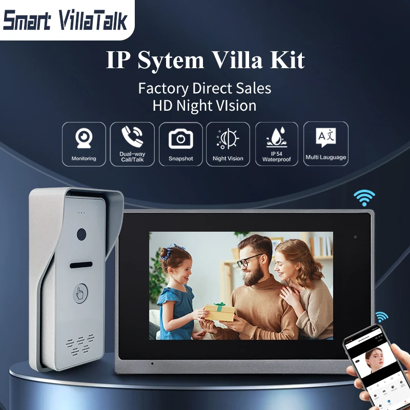 

Best Seller 1080P Video Intercom System WiFi/ Wired Door Phone Smart TUYA APP Video Doorbell with WDR Camera PIR Video CAT6