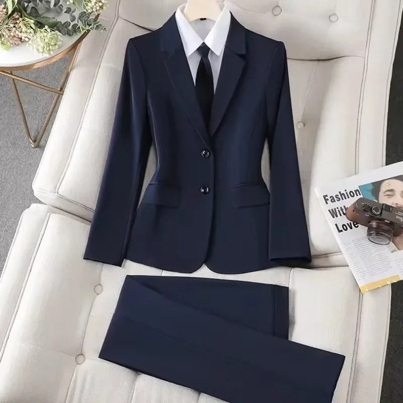 

Spring and Summer Interview Work Clothes S-5XL Basic Simple Daily Suit Women's Professional Suit Hotel Office Formal Wear