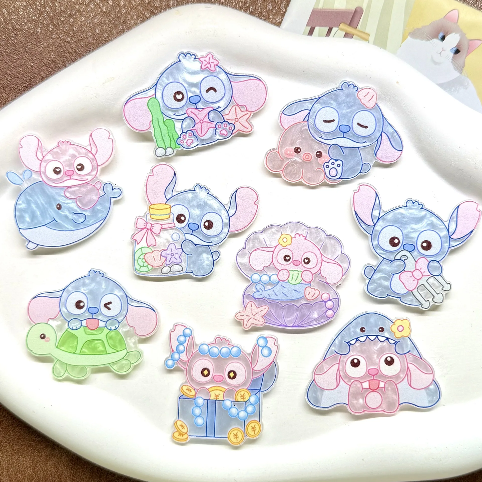 MINISO ディズニー アクリル 漫画 かわいい 超かわいい 水柄 粘着 DIY アクセサリー