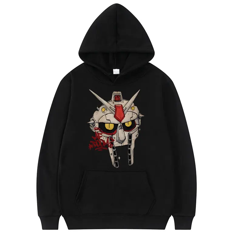

Rapper Mf Doom Madlib Madvillain Cartoon Metal Mask Graphic Hoodie Men Hip Hop Vintage Hoodies Male Oversized Hooded Sweatshirt