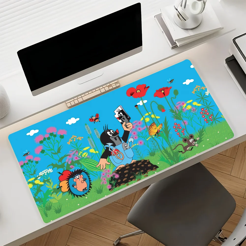 Cute The Little Mole Art Mouse Pad Anti Slip Rubber Edge Locked Thickened Laptop Gaming Desk Mat