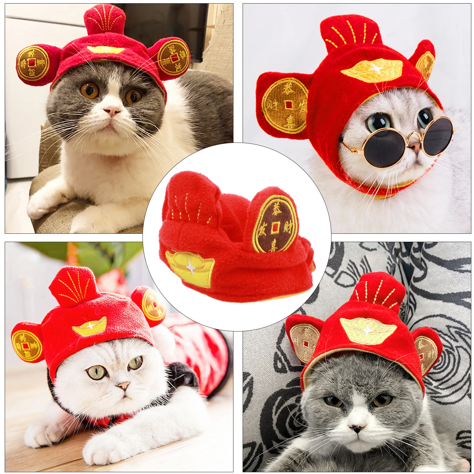 

1Pcs Pet Dog Headgear Hat Red Adorable Decorative Pet Dressing Up Hat Comfortable Lightweight Dog Party Headgear Cosplay