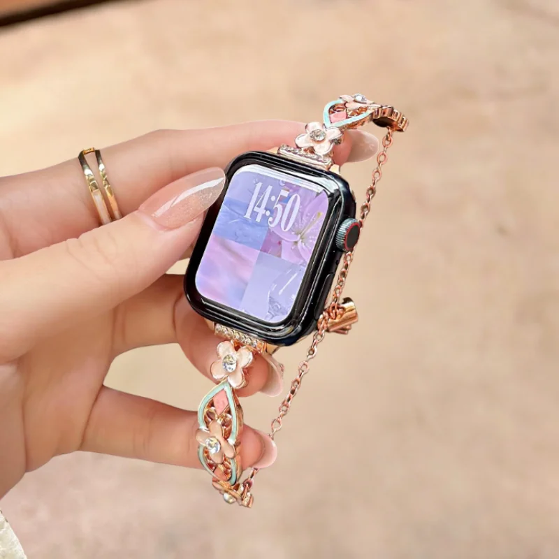 

Retro light luxury metal strap suitable for Apple iWatch strap 38mm 40mm 41mm 42mm 44mm 45mm 49mm fashionable strap