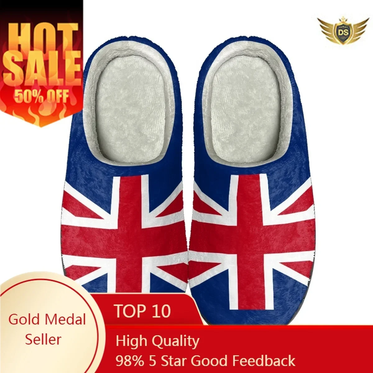 

Creative England Flag Printed Winter Non-slip Slippers Boys Girls Home Slippers Zapatos Warm Couple Indoor Slides Dropshipping