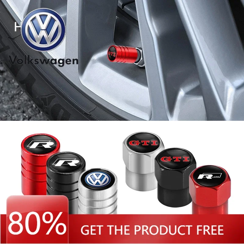 

Для VOLKSWAGEN VW: Комплект из 4 металлических колпачков на ниппель шины с креплением на болтах, пылезащитные, для Volkswagen GTI, R-Line, R, Polo, T5, Golf, Passat