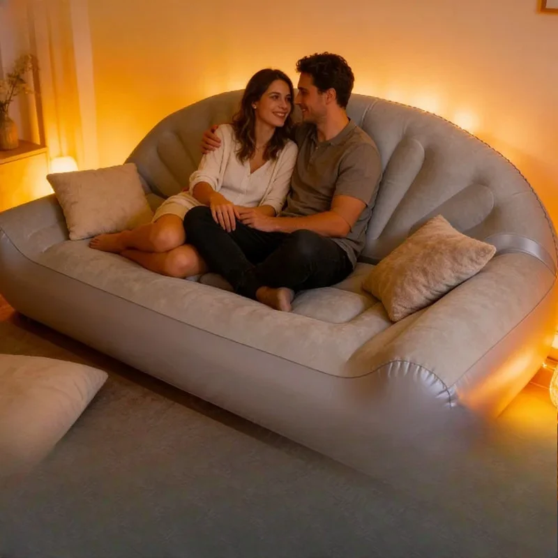 Portable Lightweight Automatic Inflatable Sofa Bed Home Spare Double Air Lazy Sofa
