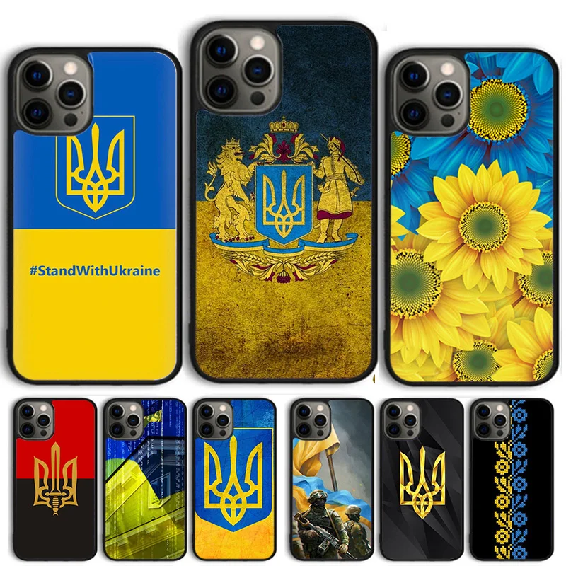 Ukraine-Flagge Wappen Handyhülle für iPhone 17 Air 15 16 Cover 14 11 13 Pro Max 12 Plus Max Schutzhülle