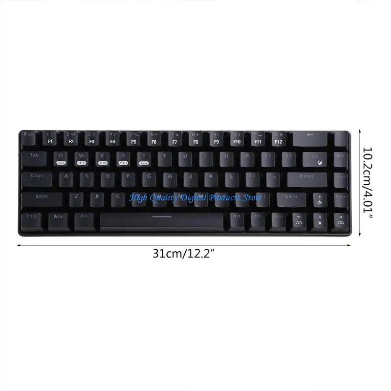 U2JE RF68 68- مفتاح ألعاب المفاتيح الميكانيكية BT اللاسلكي المحور الأزرق الخلفي 2-Shot