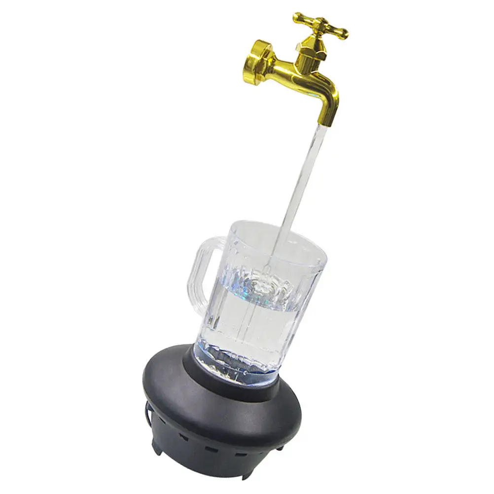 Invisible Flowing Faucet Fountain Set Plastic Floating Tap Water Feature for Outdoor Garden Patio Yard Decor