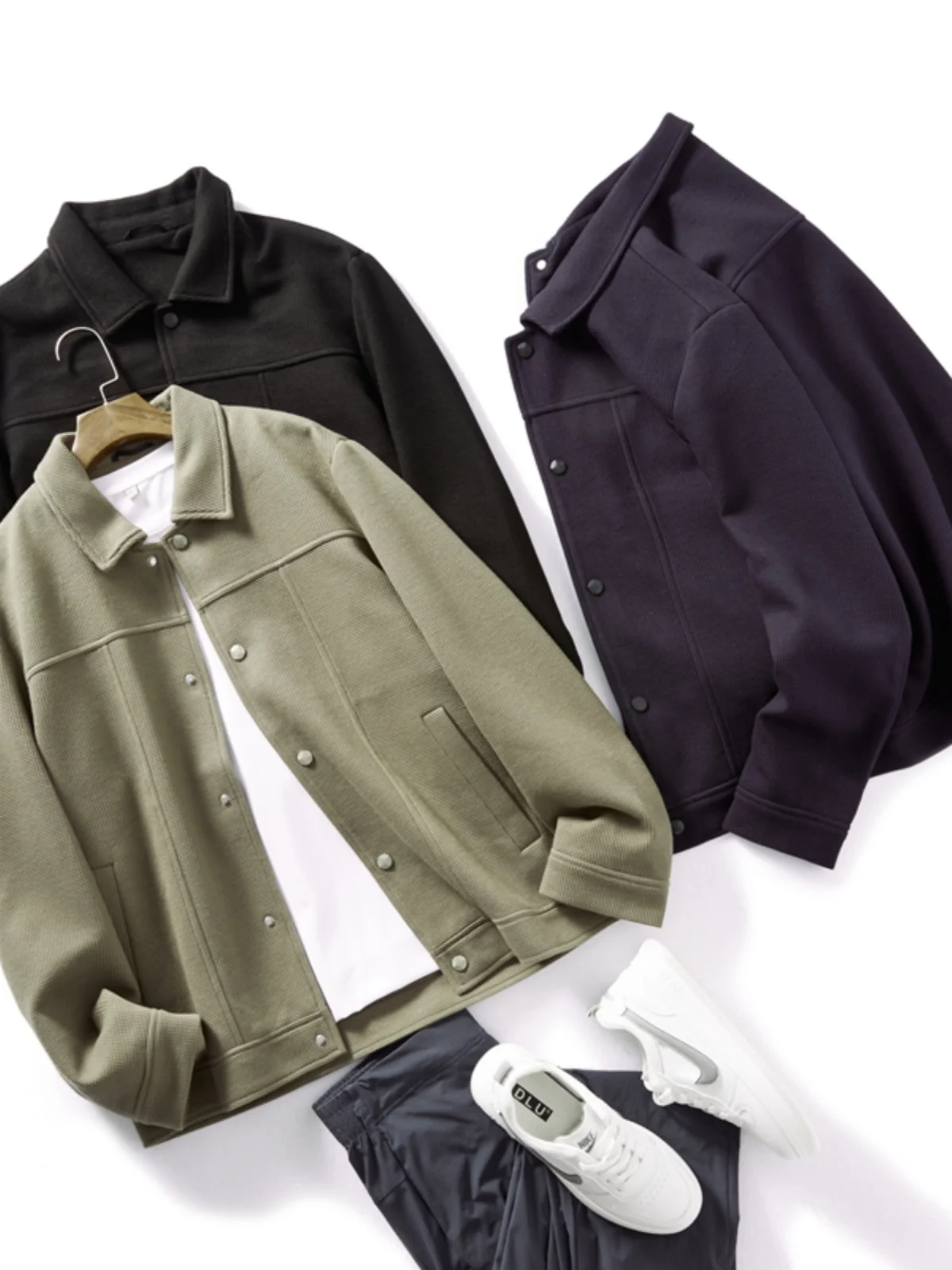 

Men's Casual Stand Collar Jaet Pure Color Versatile Thiened Cotton Warm Faion Urban Sle Autumn Winter Outerwear